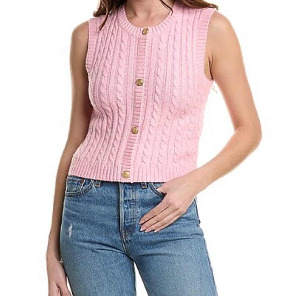 Walter Baker Pink Sleeveless Cardigan